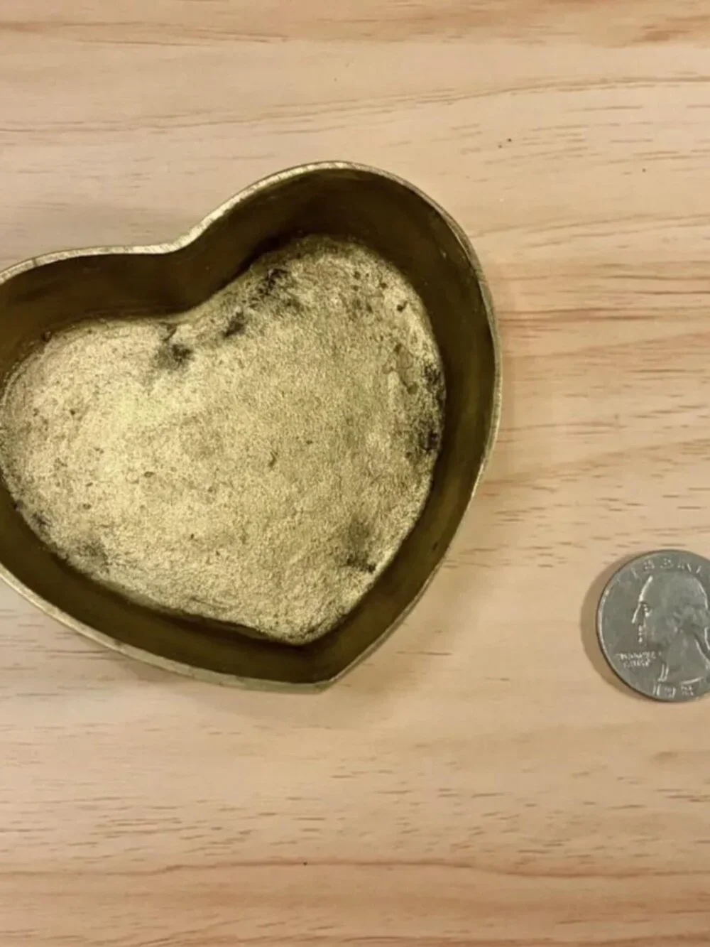 Small Brass Heart-Shaped Jewelry Dish